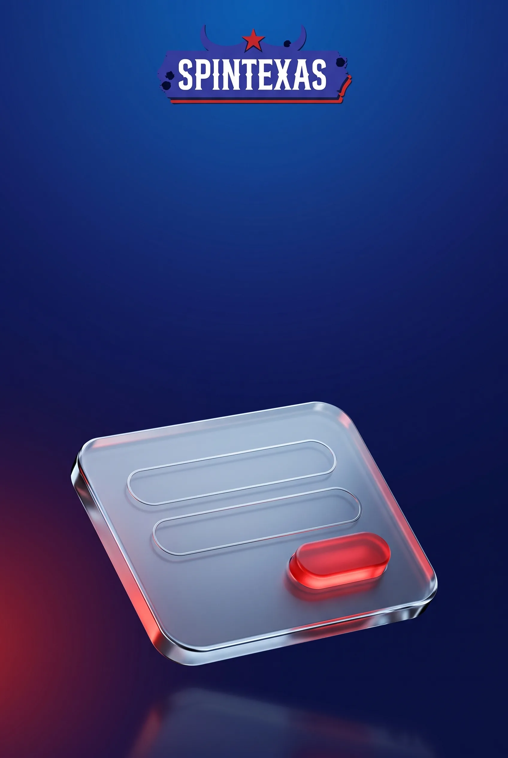 A silver glass sign-up form with a red button